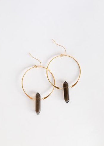 JaxKelly Smoky Quartz Hoop