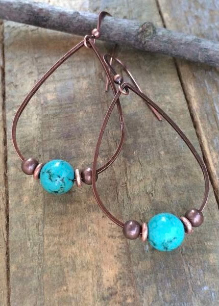 Rustica Turquoise Teardrop Earrings