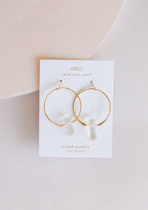 JaxKelly Clear Quartz Hoop